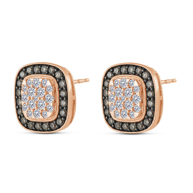 14K ROSE GOLD 1.00 CTW Diamond Composite EarringS