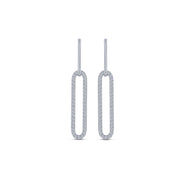 14K WHITE GOLD 0.40 CTW Diamond PaperClip Earrings