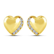10K Yellow Gold 0.25 Ctw Diamond Heart Earring