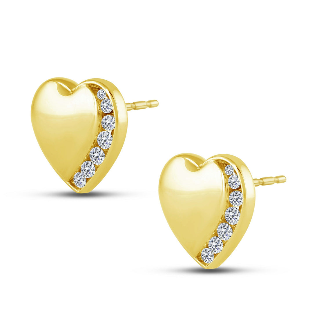 10K Yellow Gold 0.25 ctw Diamond Heart Earring