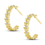 14K Yellow Gold Earring  0.10 ctw Dangling Earrings