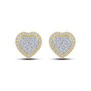 14K Yellow Gold 0.50 ctw Heart Earrings