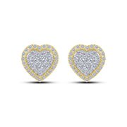 14K Yellow Gold 0.50 ctw Heart Earrings