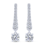 14K WHITE GOLD 0.33 CTW Diamond Drop Earrings