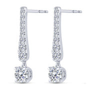 14K WHITE GOLD 0.33 CTW Diamond Drop Earrings