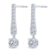 14K WHITE GOLD 0.33 CTW Diamond Dangle Earrings