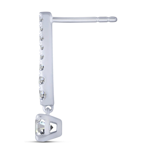 14K WHITE GOLD 0.33 CTW Diamond Drop Earrings