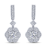 14K WHITE GOLD 0.75 CTW Diamond Fashion Dangle Earrings