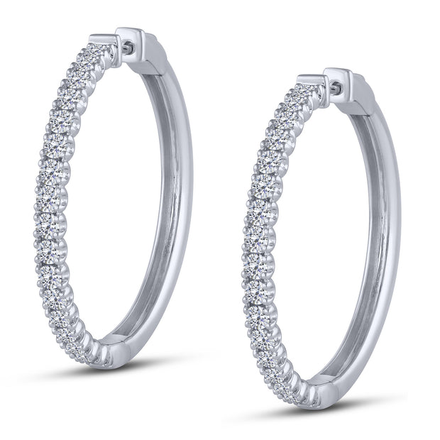 14KWG 3.00 CTW LAB-GROWN DIAMOND HOOPS Earrings