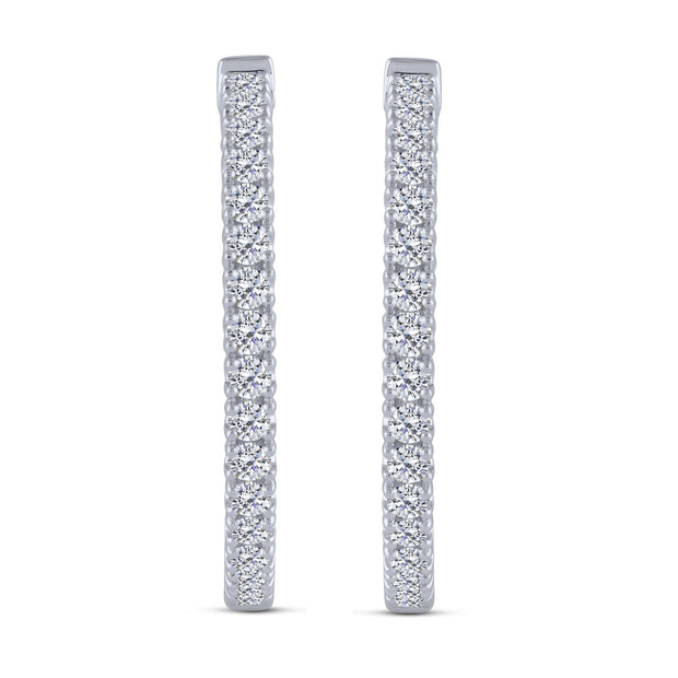 14KWG 3.00 CTW LAB-GROWN DIAMOND HOOPS Earrings