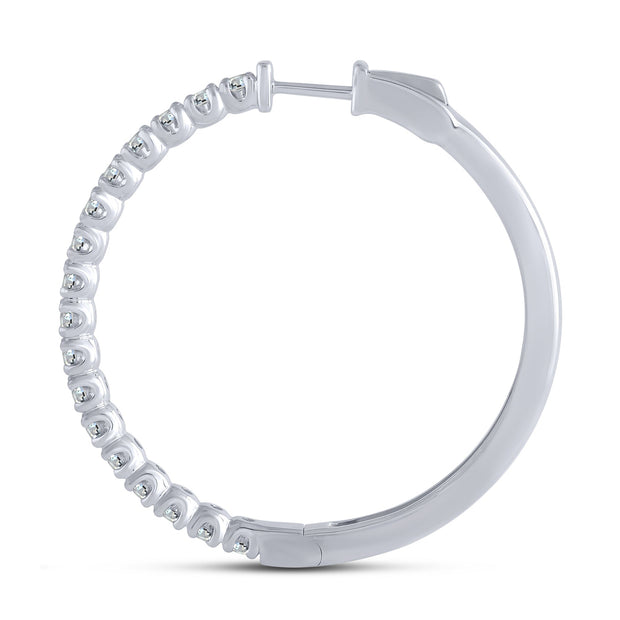 14KWG 3.00 CTW LAB-GROWN DIAMOND HOOPS Earrings