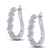 14K White Gold 1.00 ctw Hoop Earrings