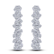 14K White Gold 1.00 ctw Hoop Earrings