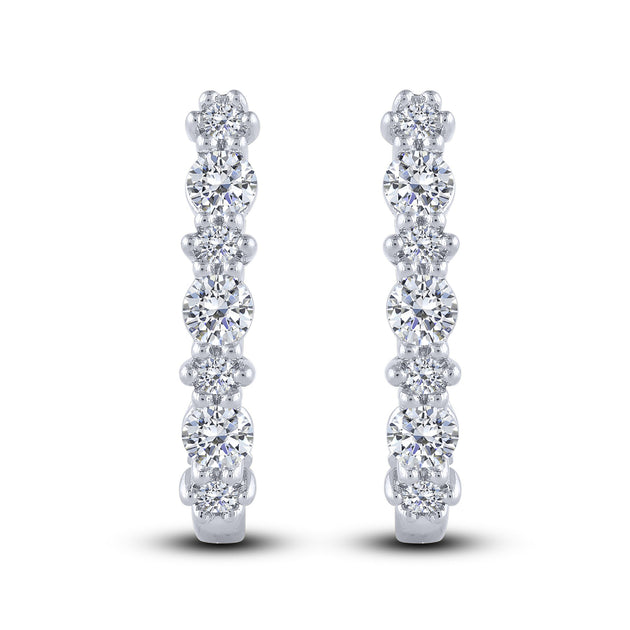 14K White Gold 0.50 ctw Hoop Earrings – Paramount Jewelers LLC
