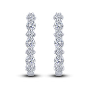 14K White Gold 0.50 ctw Hoop Earrings