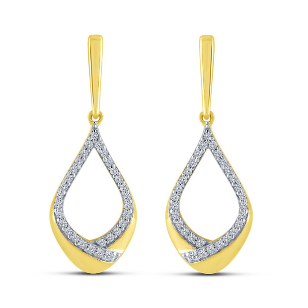 14K Yellow Gold  0.25 CTW Diamond  Dangle Earring