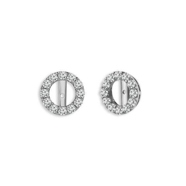 14K White Gold 0.5 CTW Diamond Halo Jacket Earrings