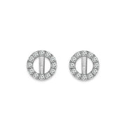 14K White Gold 0.5 CTW Diamond Halo Earrings