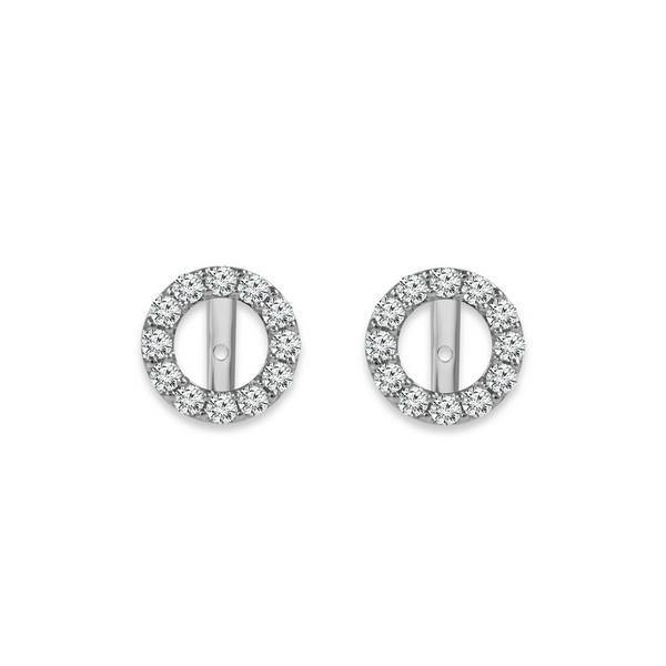 14K White Gold 0.5 CTW Diamond Halo Jacket Earrings