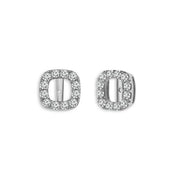 14K White Gold 0.5 CTW Cushion Halo Stud Earrings