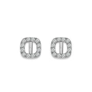 14K White Gold 0.5 CTW Cushion Halo Stud Earrings
