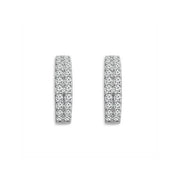 14k White Gold 2.00 CTW Diamond Hoop Earrings