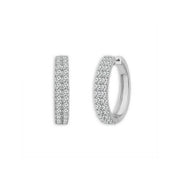 14K White Gold 3.75 CTW Diamond Hoop Earrings