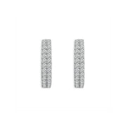 14K White Gold 3.75 CTW Diamond Hoop Earrings
