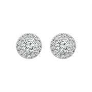 14K White Gold LAB-GROWN 1.25 Ctw Round Diamond Earrings