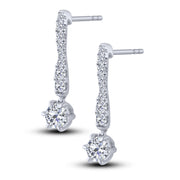 14K White Gold 1.00 ctw Dangling Earrings