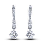 14K White Gold 1.00 ctw Dangling Earrings