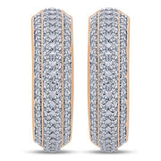 14K Rose Gold 2.5 CTW Diamond Cluster Hoop EarringS
