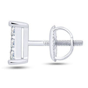14k white gold 1.00 ctw Diamond Quad Stud Earrings