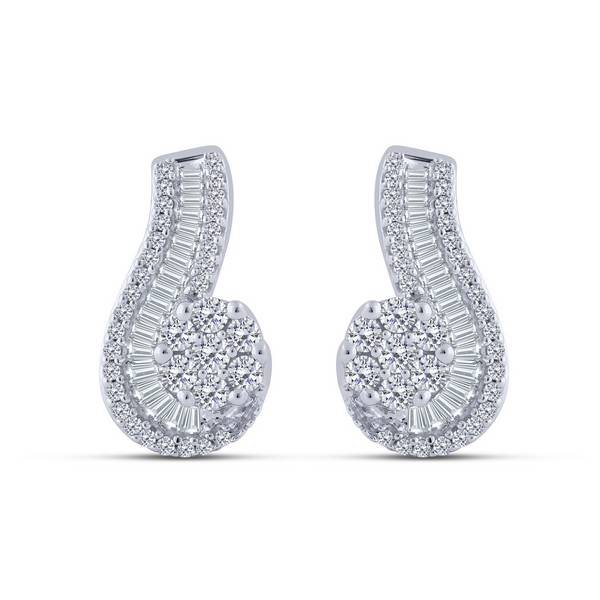 10k white gold 0.98 ctw Diamond Fashion Earrings