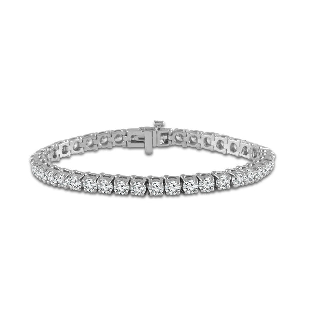 14K White Gold 8.00 Ctw LAB-GROWN Round Diamond Bracelet