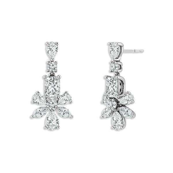 14K White Gold 5.75 Ctw Lab-Grown Diamond Dangle Earrings