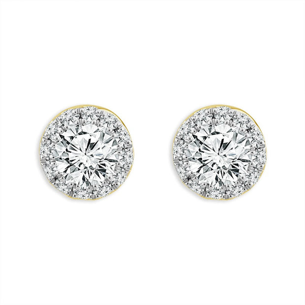 14K Yellow Gold 1.33 Ctw 1Ctr Round Lab-Grown Diamond Earrings