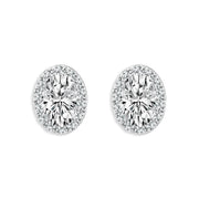 14K White Gold Lab-Grown 1.33 CTW Oval Diamond Fashion Earrings