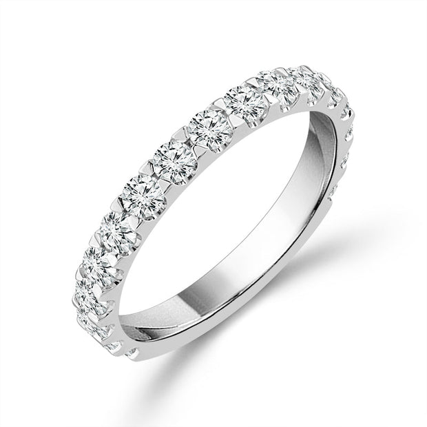 14K White Gold Lab-Grown 1  Ctw Round Diamond Band Ring