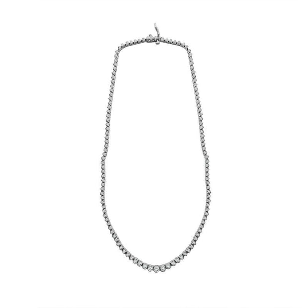 14KT White Gold Lab-Grown 12 CTW Necklace