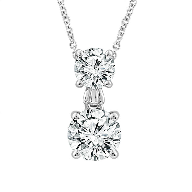 14K White Gold 1.00 Ctw Lab-Grown Diamond Solitaire Pendant