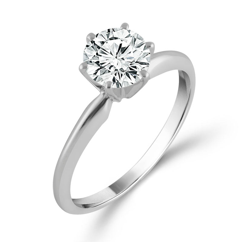 14K White Gold Lab-Grown 1.50 ctw Round Diamond Ring