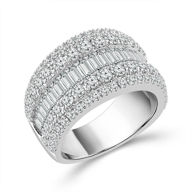 14K White Gold 3.00 Ctw Lab-Grown Diamond Baguette Band