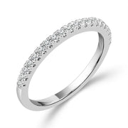 14K White Gold Lab-Grown 0.25 Ctw Round Diamond Band Ring