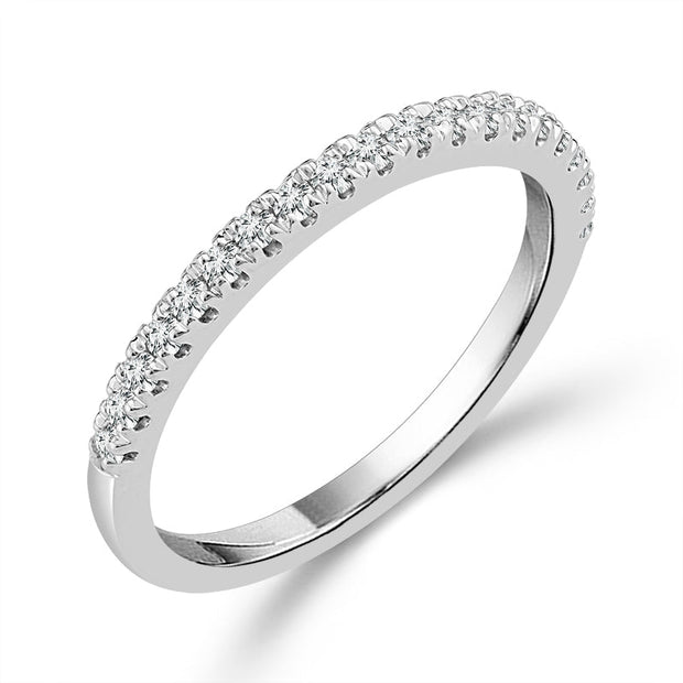 14K White Gold Lab-Grown 0.25 Ctw Round Diamond Band Ring