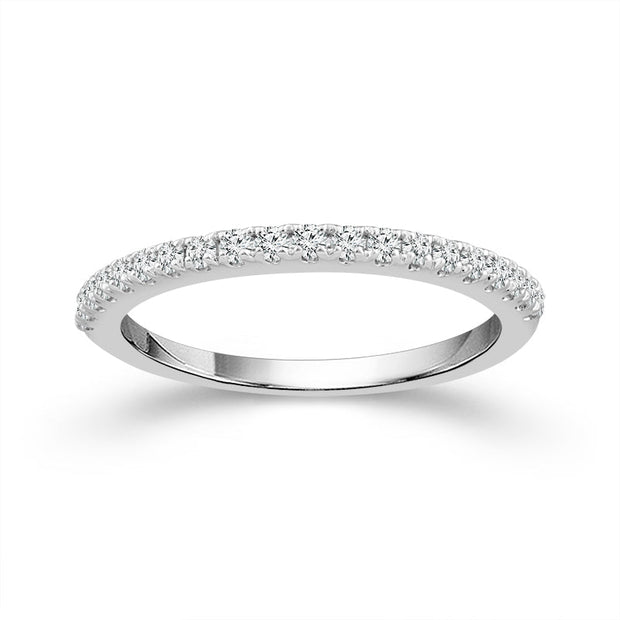 14K White Gold Lab-Grown 0.25 Ctw Round Diamond Band Ring