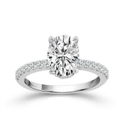 14K White Gold LAB-GROWN 1.875 Ctw Oval Diamond Ring