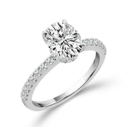 14K White Gold LAB-GROWN 1.875 Ctw Oval Diamond Ring