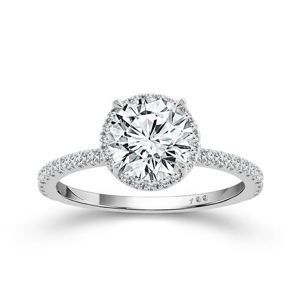 14K White Gold Lab-Grown 2 CTW Round Diamond Engagement Ring