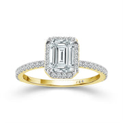 14K Yellow Gold Lab-Grown 2 CTW Emerald Diamond Engagement Ring
